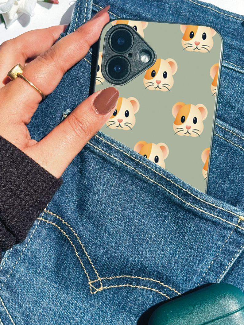 Cheeky Paws Printed Glass Back iPhone Covers (11–16) Series| Cute Design