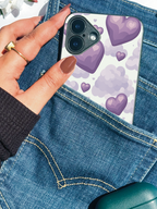 Violet Dreams Printed Glass Back iPhone Covers (11–16) Series | Cute Design