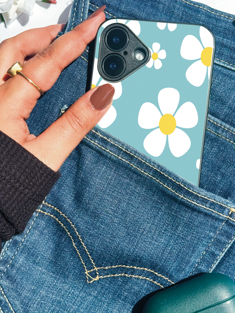 Fresh Bloom Printed Glass Back iPhone Covers (11–16) Series | Cute Design