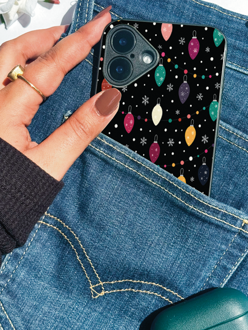 Twinkle Nights Printed Glass Back iPhone Covers (11–16) Series | Aesthetic Design