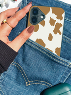 Mocha Moo Printed Glass Back iPhone Covers (11–16) Series | Aesthetic Designs