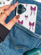 Purple Charm Printed Glass Back iPhone Covers (11–16) Series |Cute Design