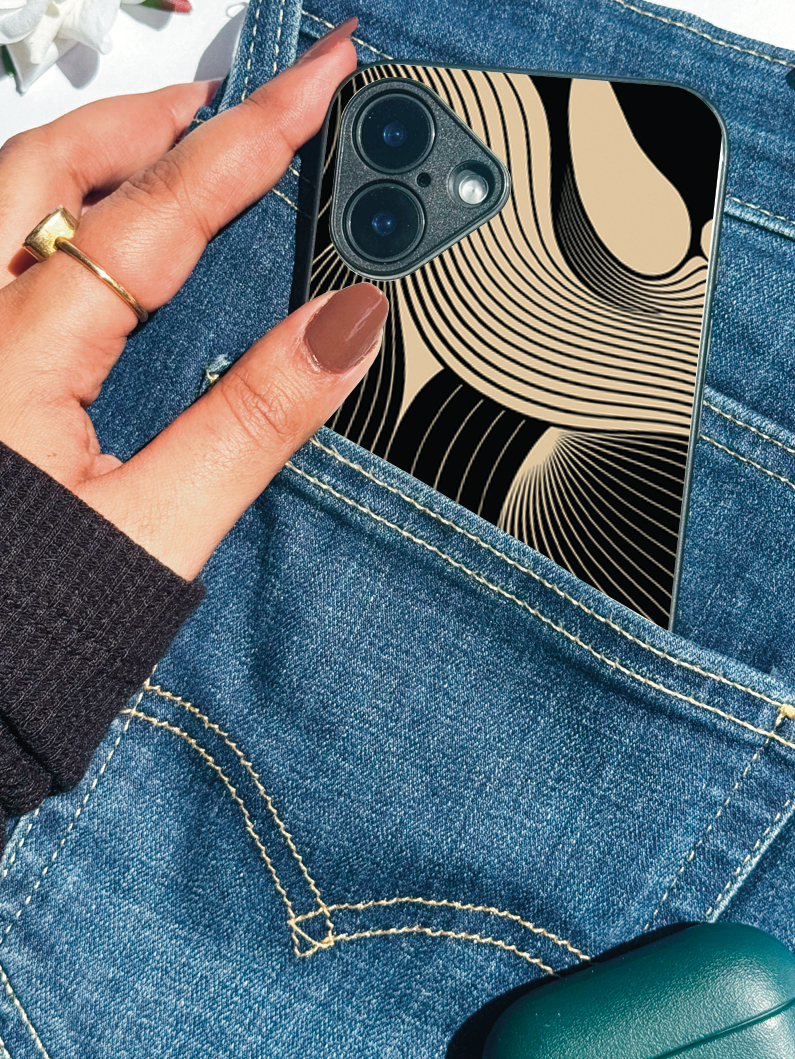 Heart Sprinkle Printed Glass Back iPhone Covers (11–16) Series | Aesthetic Designs