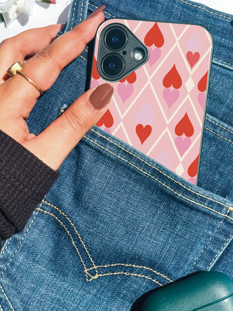 Argyle Love Printed Glass Back iPhone Covers (11–16) Series | Aesthetic Designs