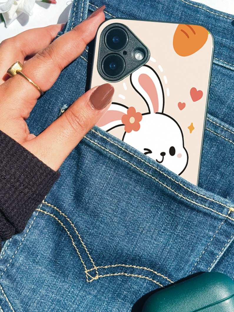 Bunny Pooh Premium Glass Back Cover For Samsung Galaxy S, A, M & F Series