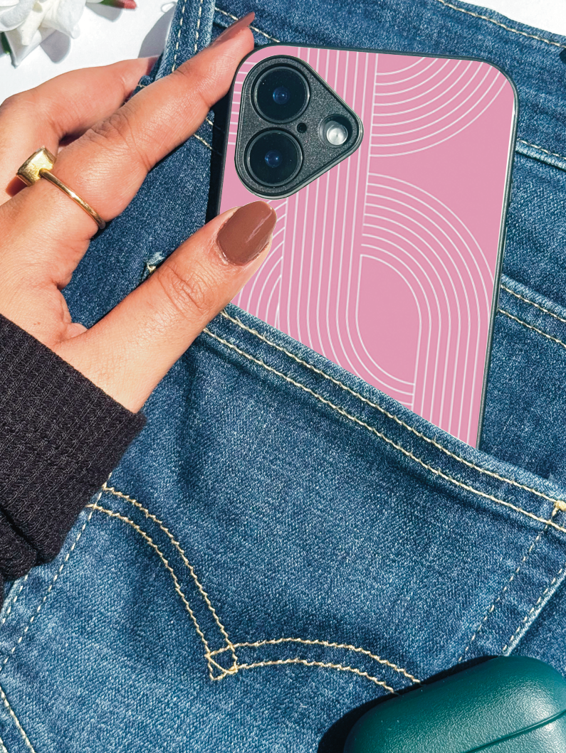 Linear Blush iPhone Covers (11–16) Series | Aesthetic Design