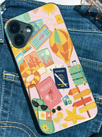 Vacay Vibes Printed Glass Back iPhone Covers (11–16) Series | Aesthetic Designs