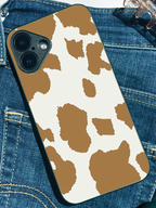 Mocha Moo Printed Glass Back iPhone Covers (11–16) Series | Aesthetic Designs
