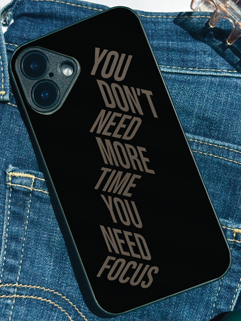 Focus Mode Printed Glass Back iPhone Covers (11–16) Series | Aesthetic Designs