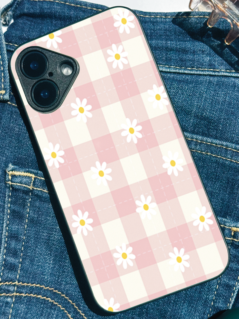 Floral Picnic Printed Glass Back iPhone Covers (11–16) Series | Aesthetic Designs