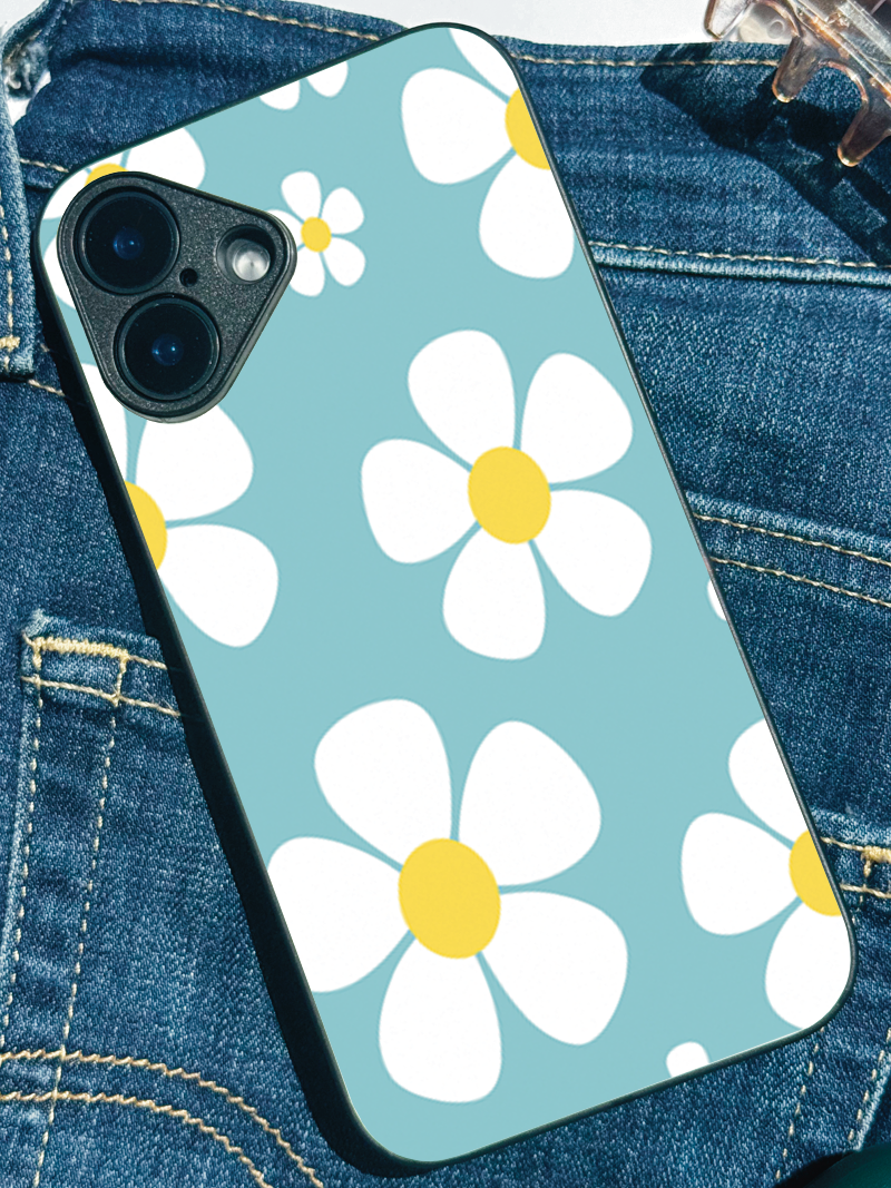 Fresh Bloom Printed Glass Back iPhone Covers (11–16) Series | Cute Design
