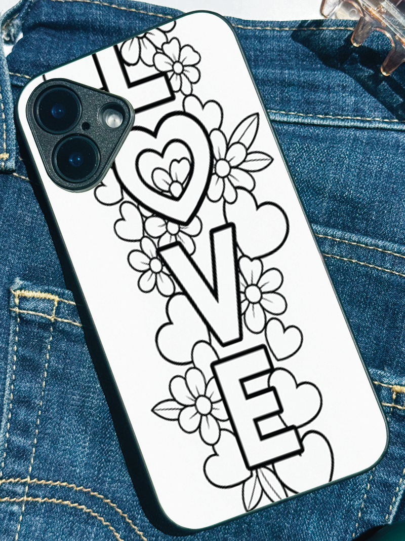 Love in Ink Printed Glass Back iPhone Covers (11–16) Series | Aesthetic Designs