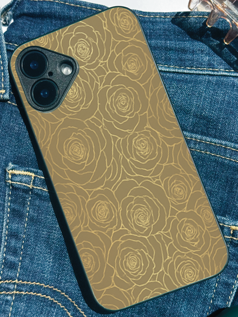 Gilded Rose Printed Glass Back iPhone Covers (11–16) Series | Aesthetic Designs