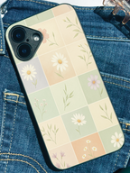 Pastel Tiles Printed Glass Back iPhone Covers (11–16) Series | Aesthetic Designs