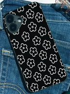 Daisy Noir Printed Glass Back iPhone Covers (11–16) Series | Aesthetic Designs