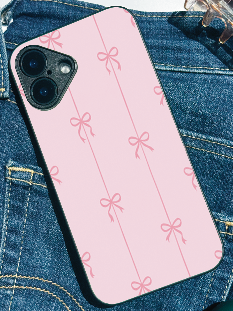 Pretty in Pink Printed Glass Back iPhone Covers (11–16) Series |Cute Design