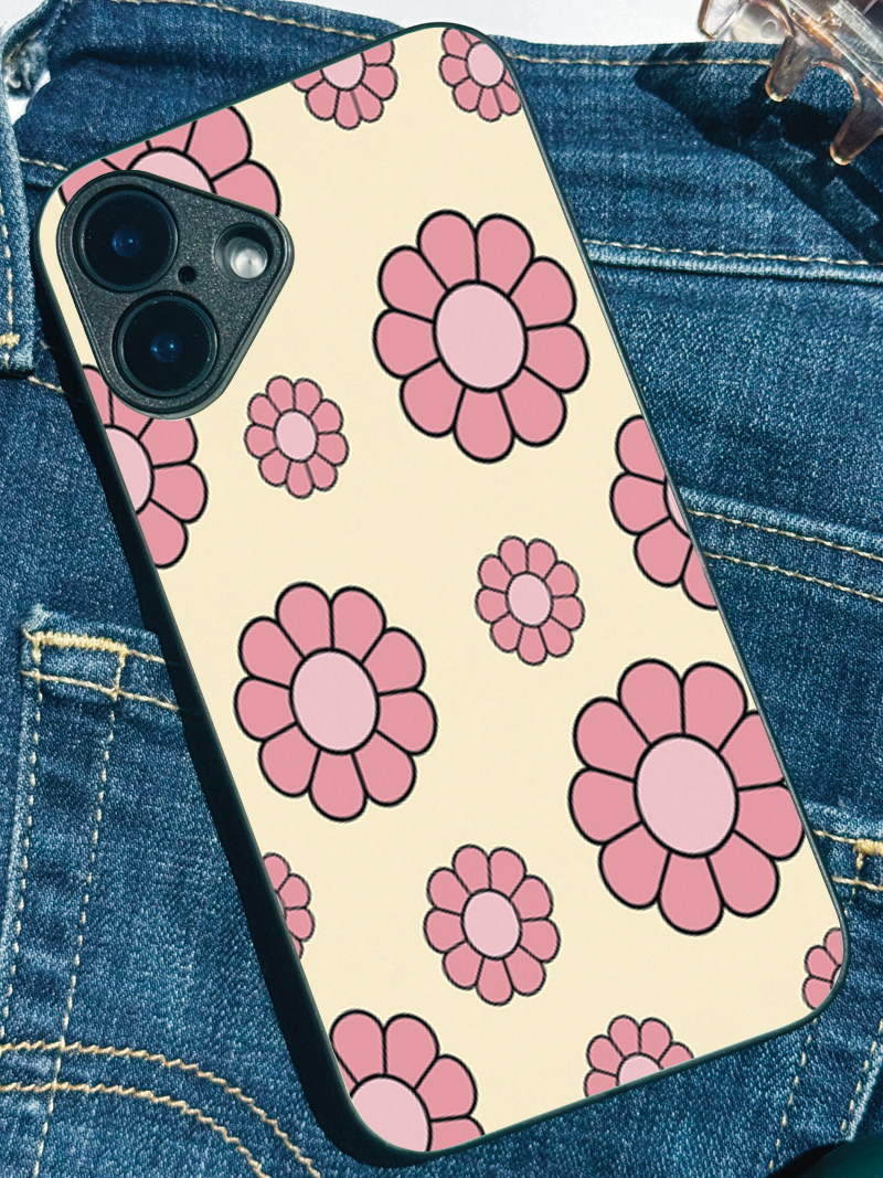 Vintage Flora Printed Glass Back iPhone Covers (11–16) Series | Cute Designs