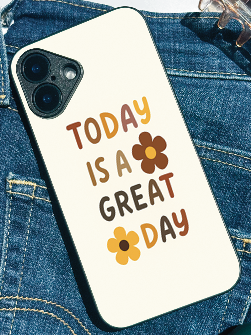 Great Day Printed Glass Back iPhone Covers (11–16) Series | Cute Designs