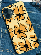 Floral Vibe Printed Glass Back iPhone Covers (11–16) Series | Cute Designs