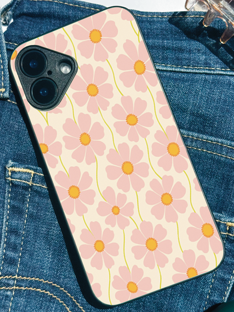 Blossom Glow Printed Glass Back iPhone Covers (11–16) Series | Aesthetic Design