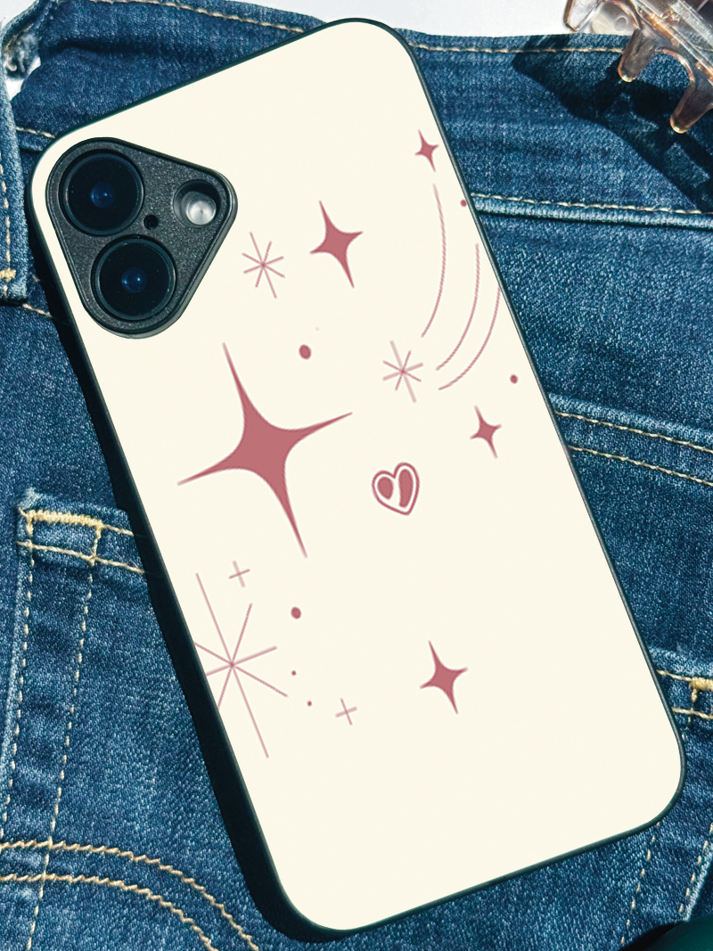 Starry Bliss Printed Glass Back iPhone Covers (11–16) Series | Aesthetic Designs