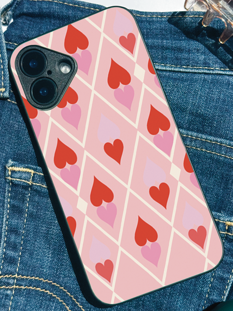 Argyle Love Printed Glass Back iPhone Covers (11–16) Series | Aesthetic Designs