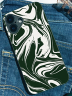 Dark Waves Printed Glass Back iPhone Covers (11–16) Series | Aesthetic Design
