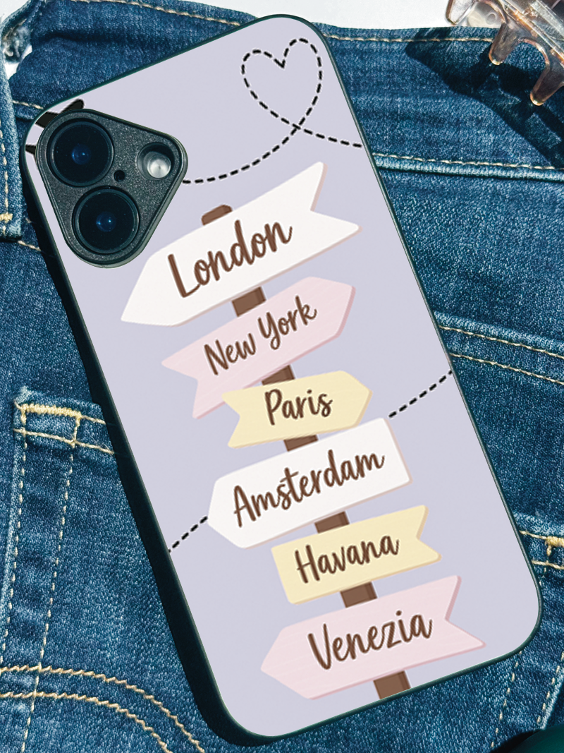 Travel Dreams Printed Glass Back iPhone Covers (11–16) Series | Aesthetic Designs