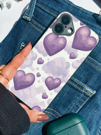 Violet Dreams Printed Glass Back iPhone Covers (11–16) Series | Cute Design