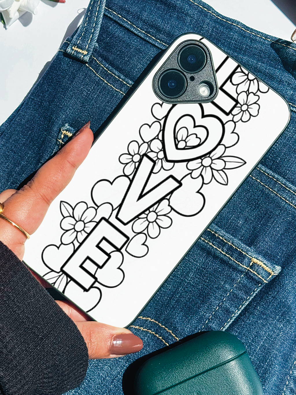 Love in Ink Printed Glass Back iPhone Covers (11–16) Series | Aesthetic Designs