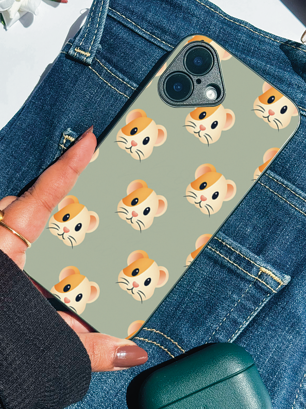 Cheeky Paws Printed Glass Back iPhone Covers (11–16) Series| Cute Design