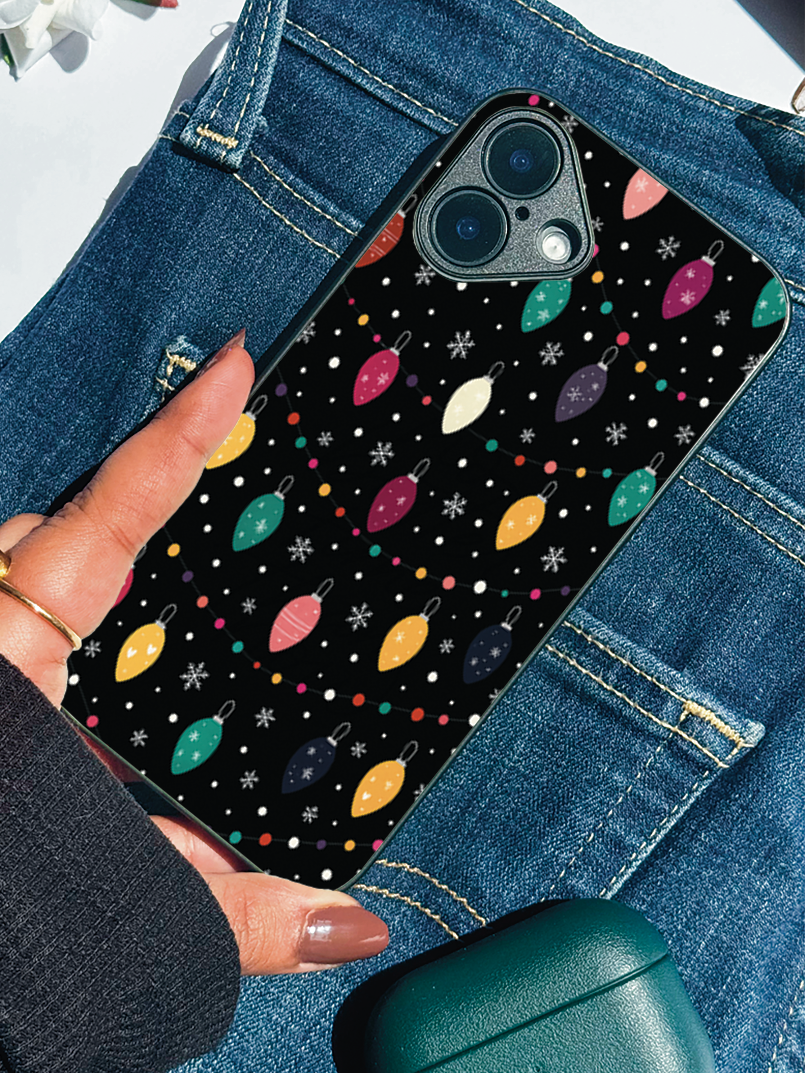 Twinkle Nights Printed Glass Back iPhone Covers (11–16) Series | Aesthetic Design