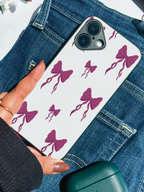 Purple Charm Printed Glass Back iPhone Covers (11–16) Series |Cute Design