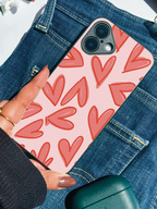 Love Scribbles Printed Glass Back iPhone Covers (11–16) Series | Cute Design