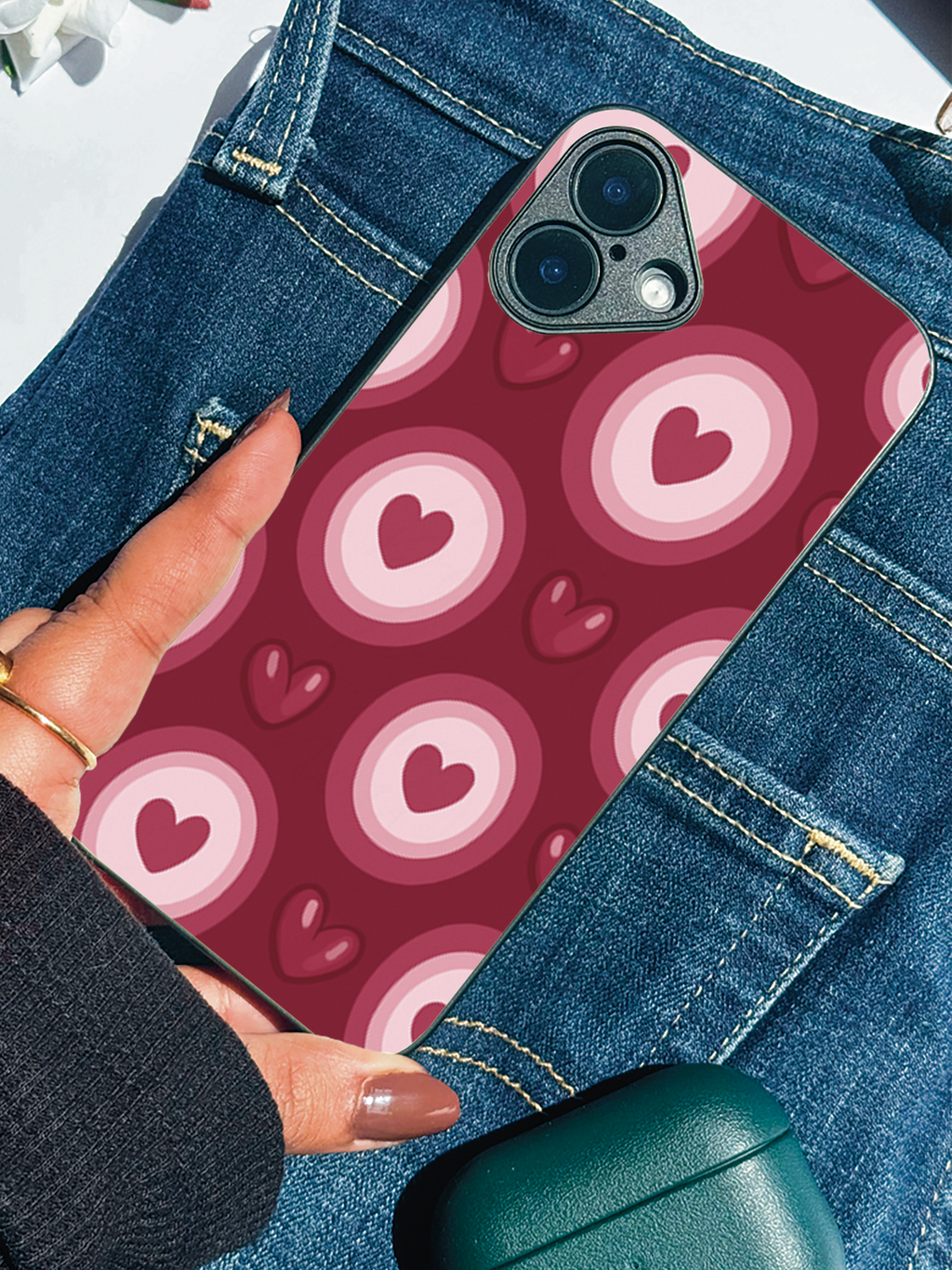 Cupid’s Target Printed Glass Back iPhone Covers (11–16) Series | Aesthetic Design