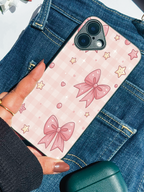 Kawaii Bow  Printed Glass Back iPhone Covers (11–16) Series |Cute Design