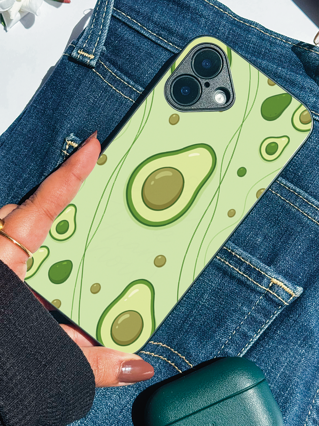 Cute & Quirky Avo Love Printed Glass Back iPhone Covers (11–16) Series | Aesthetic Designs
