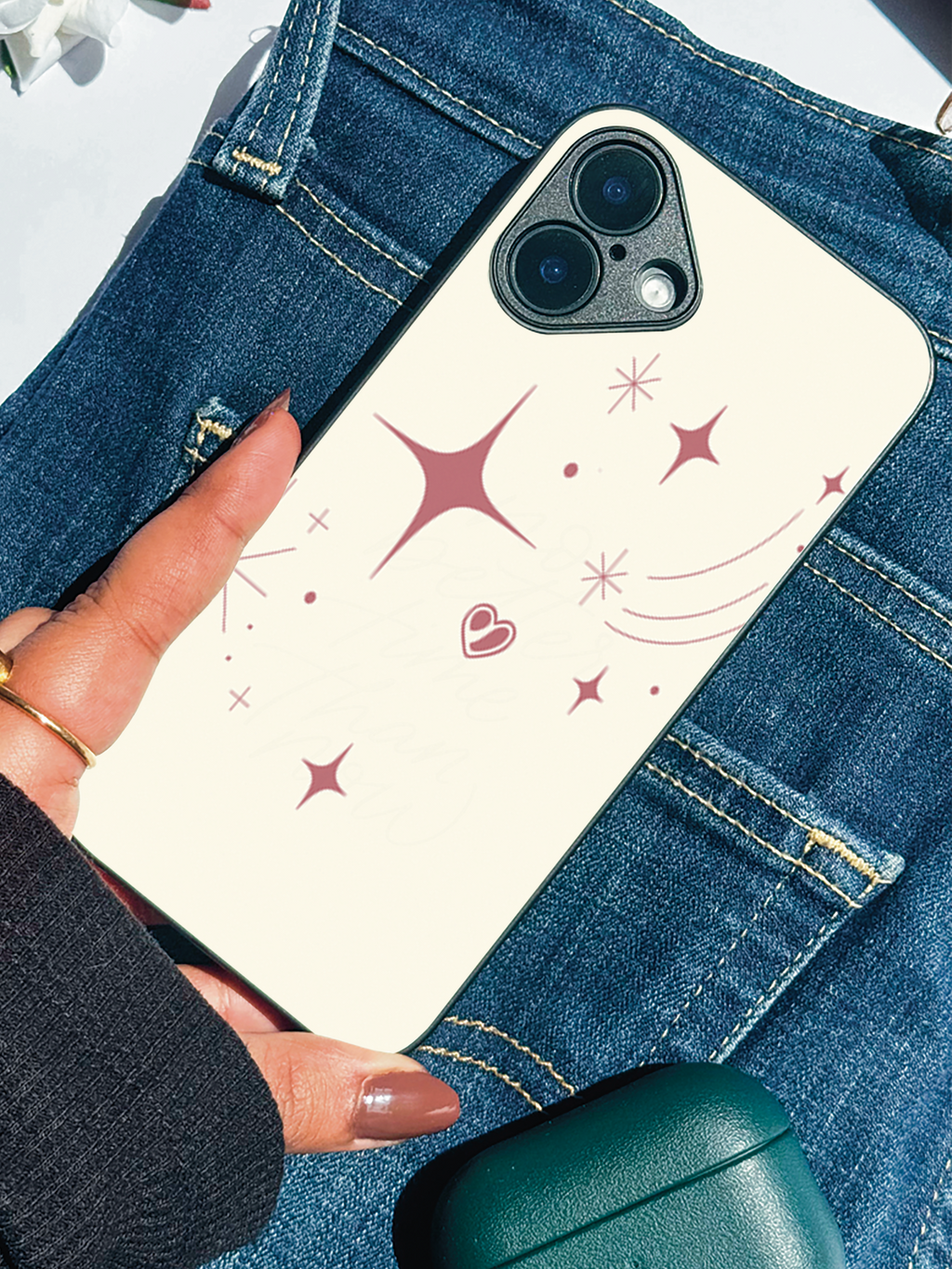 Starry Bliss Printed Glass Back iPhone Covers (11–16) Series | Aesthetic Designs
