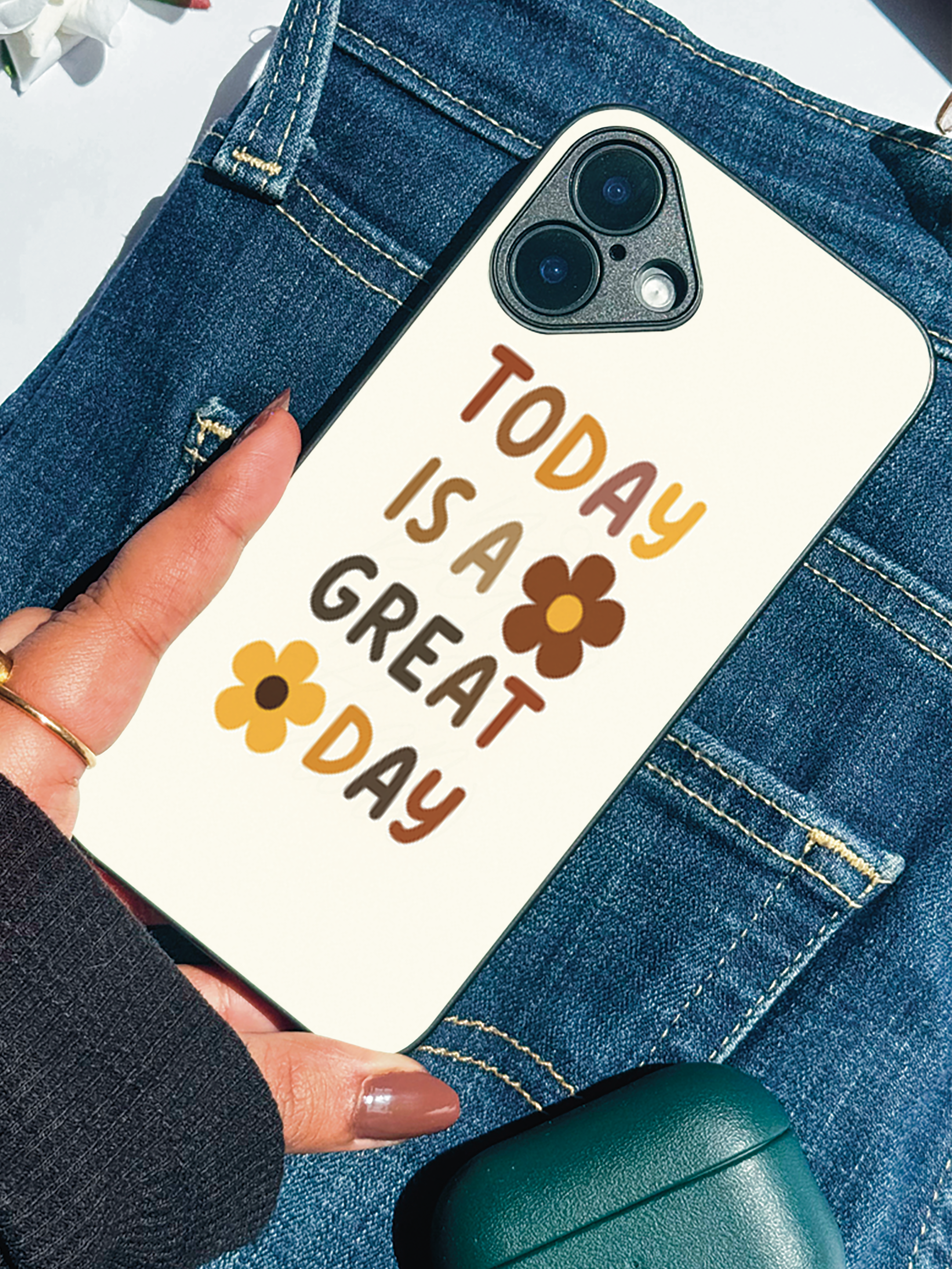 Great Day Printed Glass Back iPhone Covers (11–16) Series | Cute Designs