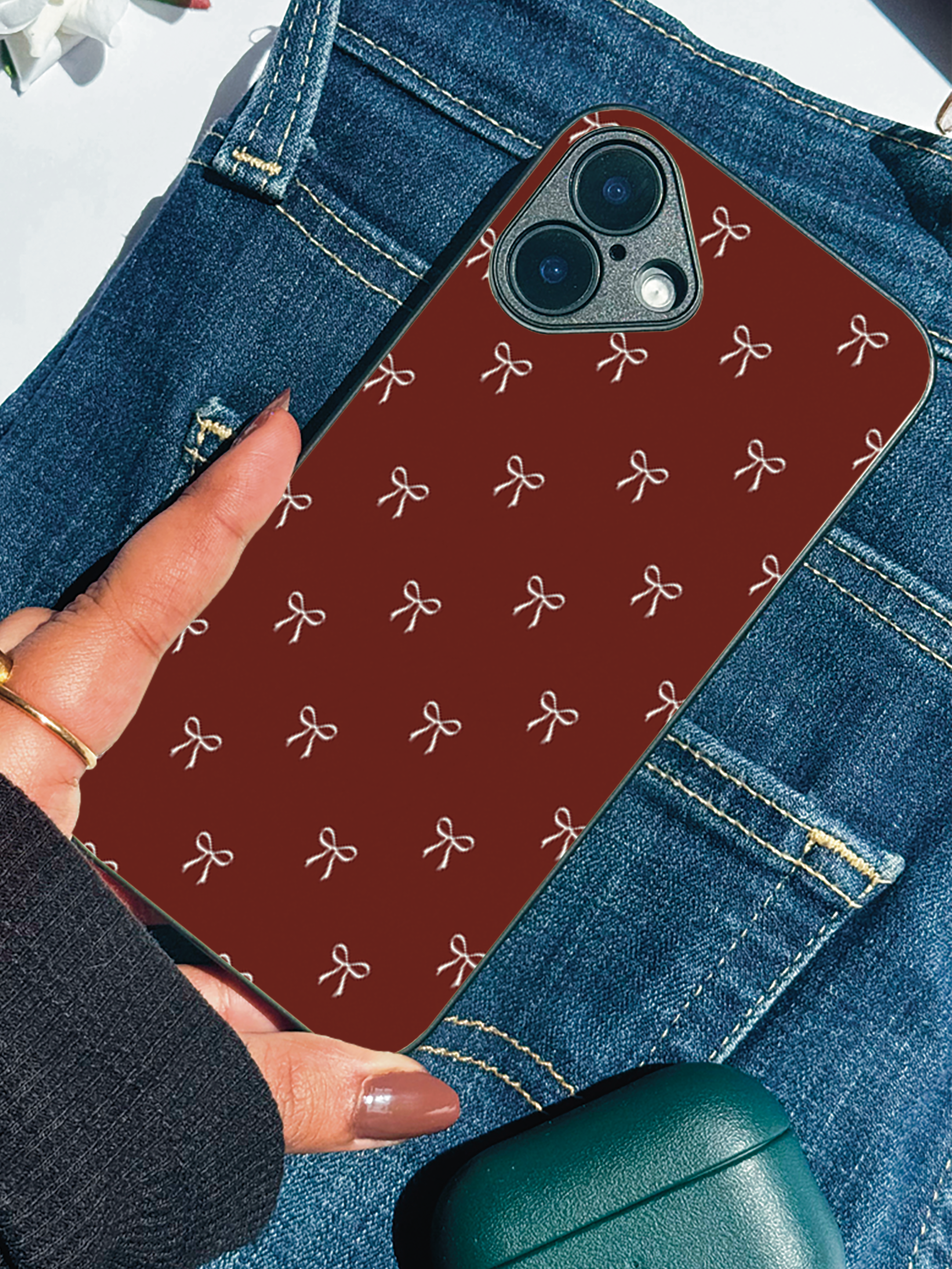 Velvet Bow iPhone Covers (11–16) Series | Cute Design