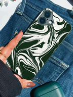 Dark Waves Printed Glass Back iPhone Covers (11–16) Series | Aesthetic Design