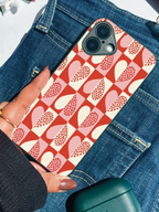 Retro Hearts Printed Glass Back iPhone Covers (11–16) Series | Aesthetic Designs