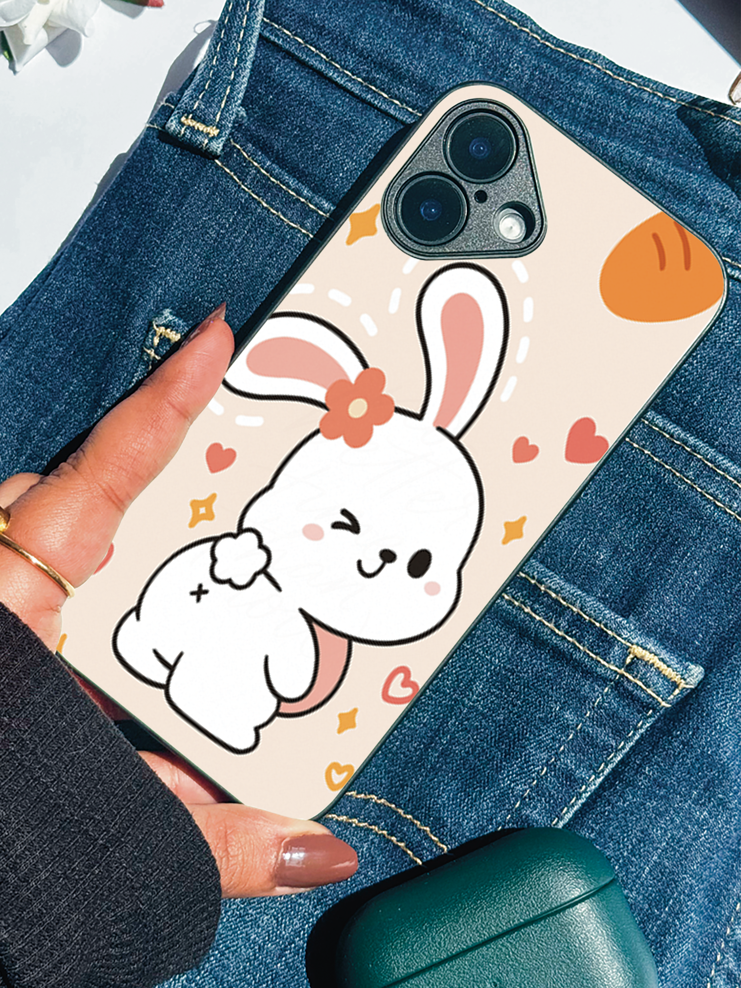 Bunny Pooh Premium Glass Back Cover For Samsung Galaxy S, A, M & F Series