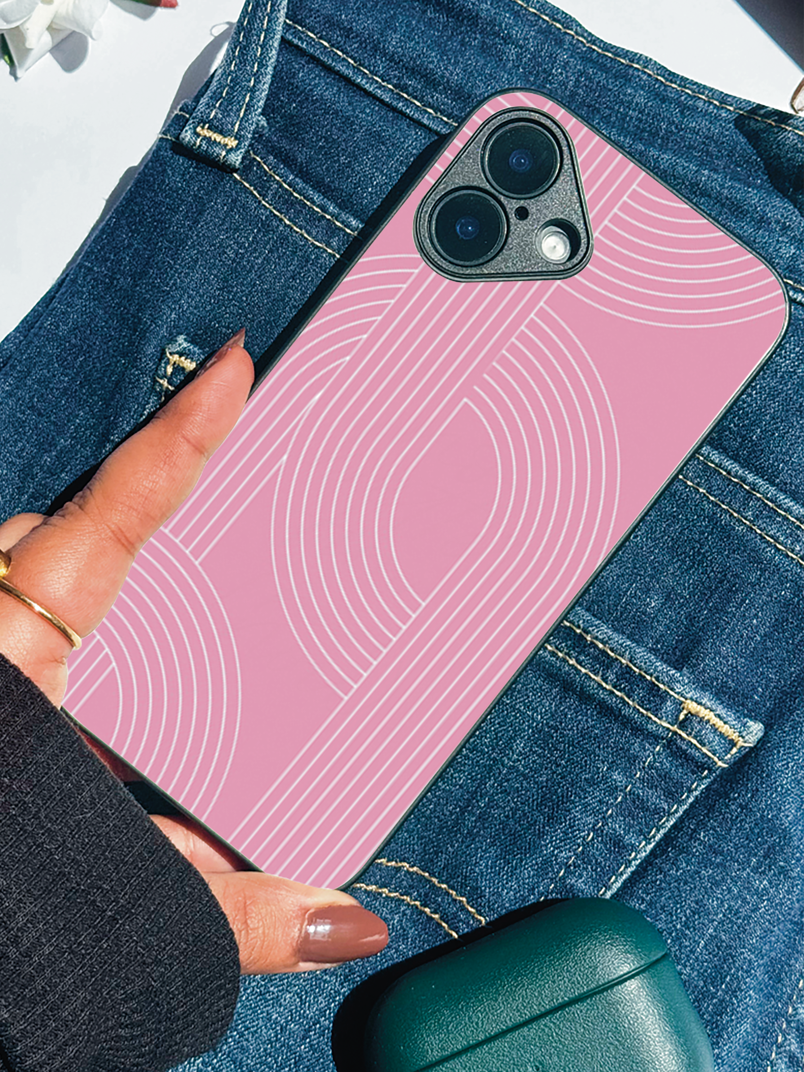 Linear Blush iPhone Covers (11–16) Series | Aesthetic Design