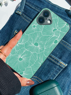Aqua Flora Printed Glass Back iPhone Covers (11–16) Series | Aesthetic Design