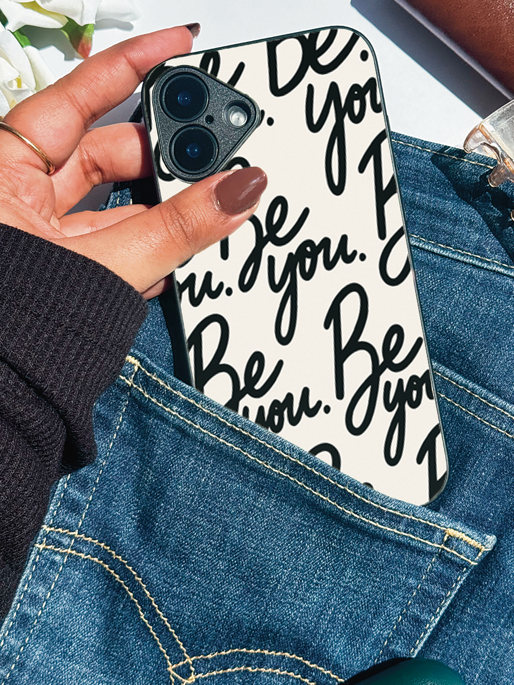 Boldly You Printed Glass Back iPhone Covers (11–16) Series |Aesthetic Designs