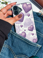Violet Dreams Printed Glass Back iPhone Covers (11–16) Series | Cute Design
