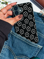Daisy Noir Printed Glass Back iPhone Covers (11–16) Series | Aesthetic Designs