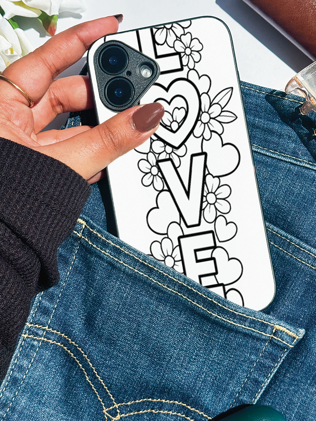 Love in Ink Printed Glass Back iPhone Covers (11–16) Series | Aesthetic Designs