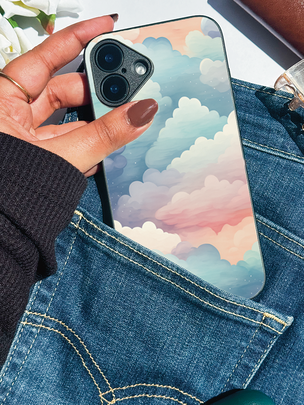 Dreamscape Printed Glass Back iPhone Covers (11–16) Series | Aesthetic Designs